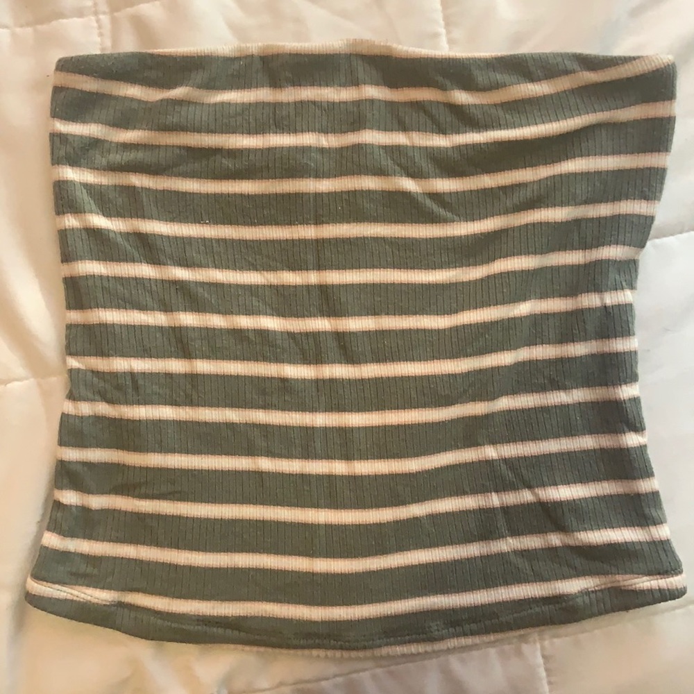 Green, pink, and white American Eagle Tube Top